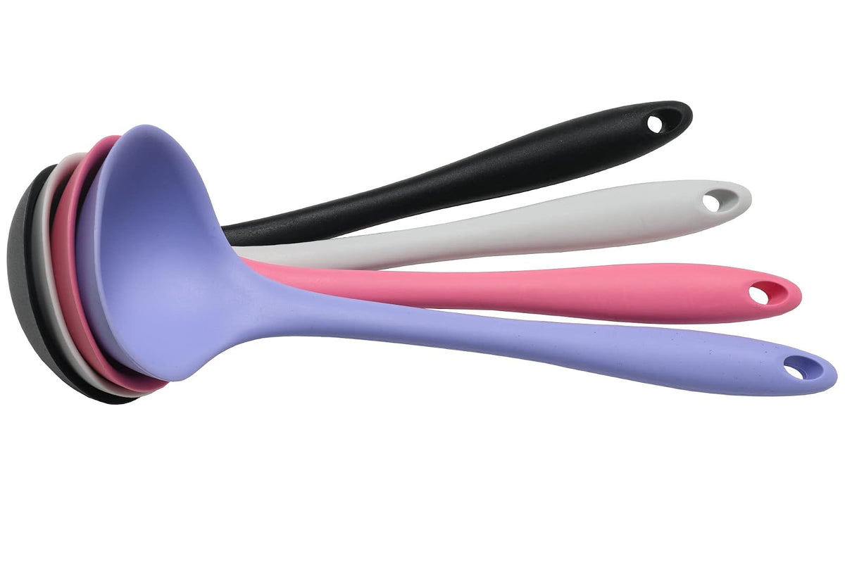 Chef Craft Cucharón de cocina de silicona premium, 28,6 cm, gris