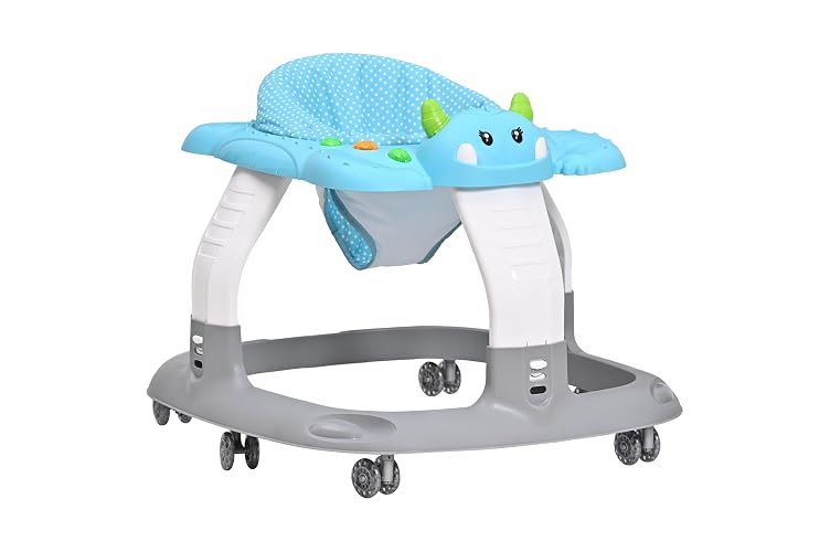PRINSEL | Andadera Baby Monster para bebés con Asiento Acolchonado Azul