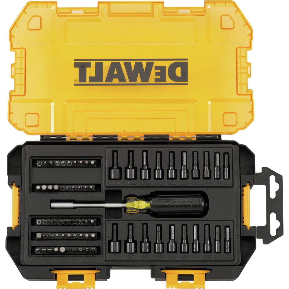 DeWalt DWMT73808 - Juego de destornilladores de tuerca y puntas (70 unidades, 1/4 pulgadas, 0.64 cm