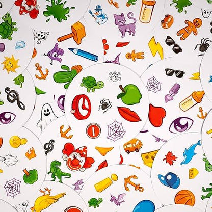 Asmodee Spot It! Juego de Cartas clásico (actualización 2024) – Pocket Eco Edition, Juego de percepción Visual 5 en 1 para Reflejos rápidos y diversión Familiar, Edades de 6 años, 2 a 8 Jugadores