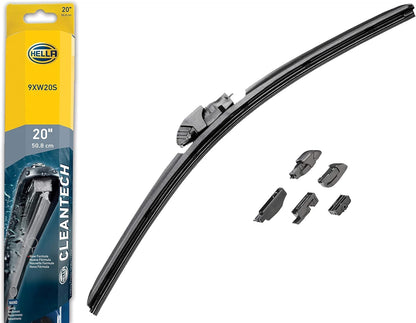 HELLA 9XW20S Pluma limpiaparabrisas CLEANTECH Copiloto para Duster/F-150, F-350, F-450, F-550 / Tacoma/Transporter.Incluye conectores e instructivo