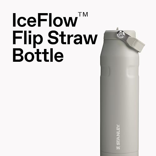 Stanley IceFlow™ Aerolight™ Botella Flip Straw 2.0 36 oz Negro 2.0 | Mango fácil de transportar, tapa giratoria y popote abatible | Botella de agua ligera | Acero inoxidable aislado | Sin BPA