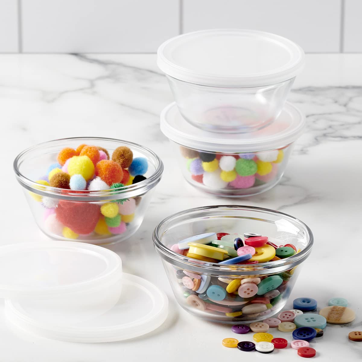 Anchor Hocking 12216ECOM Custard Tazas con tapas (juego de 4), 170 g, transparente, tazas con tapa para flan, Transparente, 177.44 ml (6 oz), 1