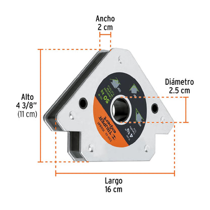 Truper Expert ESM-4X, Escuadra magnética 4" para soldar capacidad 50 kg