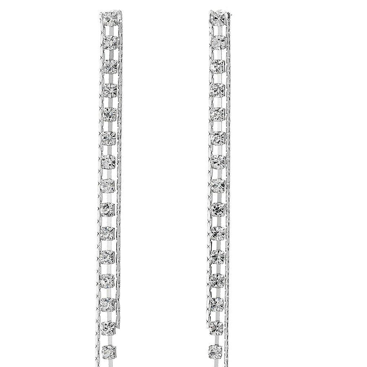 GUESS Aretes de Tono Plateado con Cristales