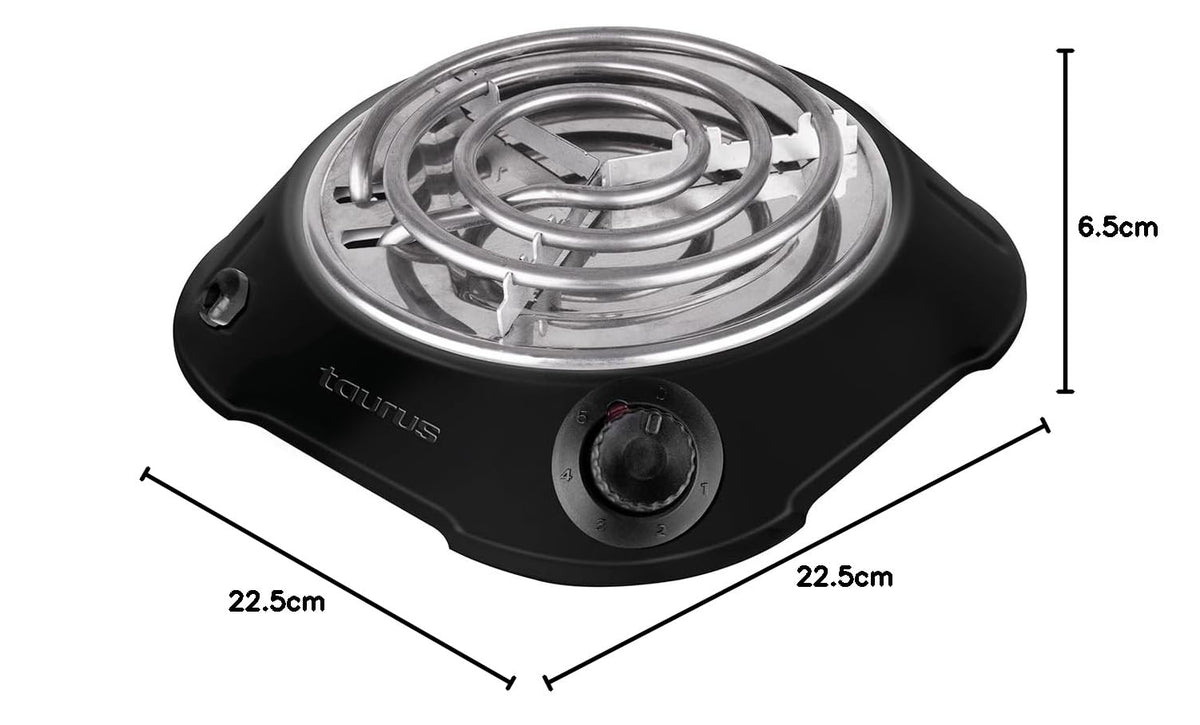 TAURUS ALPHA BLACK| | Termostato de Seguridad Evita Sobre Calentamiento | Control de Temp | Resistencia Aplanada para Mayor Estabilidad | Indicador Luminoso | 700 W