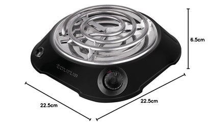 TAURUS ALPHA BLACK| | Termostato de Seguridad Evita Sobre Calentamiento | Control de Temp | Resistencia Aplanada para Mayor Estabilidad | Indicador Luminoso | 700 W