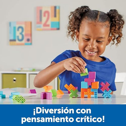 Learning Resources Stem Explorers Brainometry - Rompecabezas 3D, Juegos Mentales, Acertijos, Juguetes de Lógica, Regalos para Niños y Niñas, Habilidades Motoras Finas, Bloques de Patrones