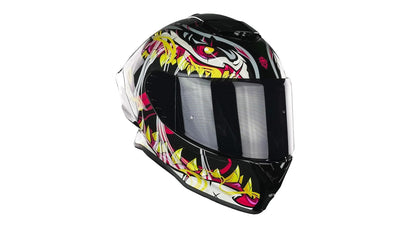 KOV Casco Buster SKUALO Negro Integral para Moto Certificado Dot