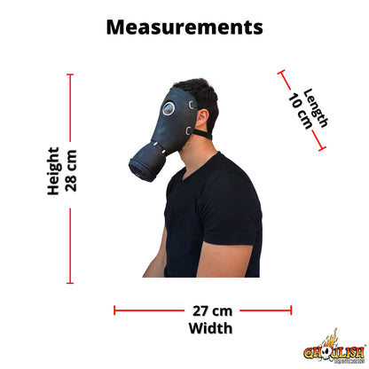 Ghoulish Productions Gas Mask (Black), Máscara de Steampunk Apocalíptica, Máscaras de Guerras Química Ideal para Halloween y Fiestas de Disfraces