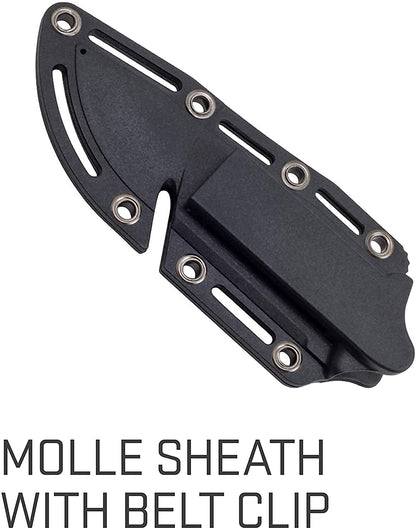 SOG - Cuchillo de supervivencia con vaina, cuchillo de campo de hoja fija, cuchillo táctico de 4 pulgadas y cuchillo de Bushcraft con hoja de cuchillo de caza de espiga completa (FK1001-CP)