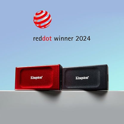 Kingston SSD Externo XS1000R, Capacidad: 1000GB, USB 3.2 Gen 2, Lectura: 1050MB/s, Escritura: 1000MB/s, Color: Rojo, SKU: SXS1000R/1000G
