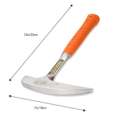 Estwing Rock Pick Martillo Geológico EO-22P | 22 oz, acero forjado de una pieza, mango reductor de golpes, 13 in, punta puntiaguda