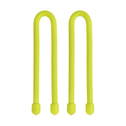 Nite Ize Original Gear Tie, tira retorcida de goma reutilizable, 6" - 2-Pack, Amarillo Neón