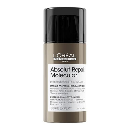 L'Oréal Professionnel Absolut Repair Molecular Leave In | Para cabello muy dañado a nivel molecular. Mascarilla leave-in que protege sin enjuague, con protección térmica.