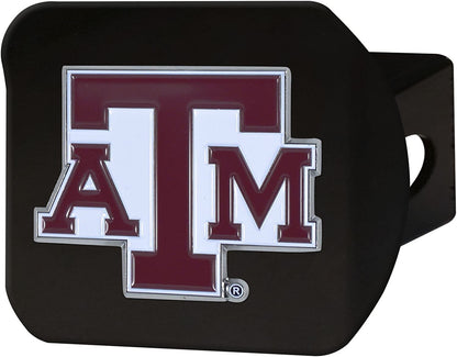FANMATS NCAA - Enganche de Color para Hombre, Color Negro - Texas A&M Aggies - 3.4"x4" - Negro