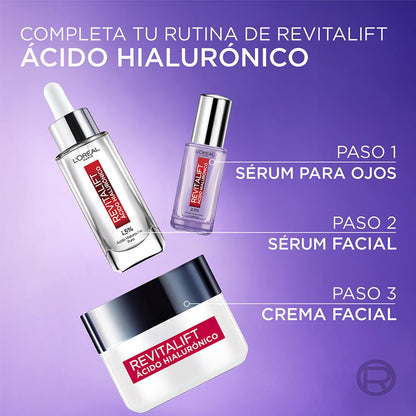 L'Oreal Paris Revitalift Ácido Hialurónico Crema de Día Hidratante, Hidrata Intensamente y Rellena Líneas de Expresión, 50 ml.
