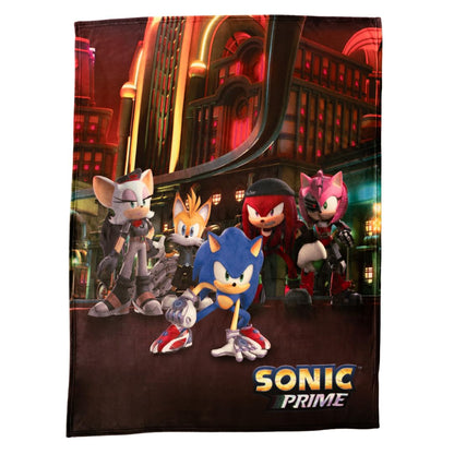 Sonic The Hedgehog Prime Anime Bedding - Manta de Seda súper Suave, 46 x 60 Pulgadas, (Producto con Licencia Oficial)