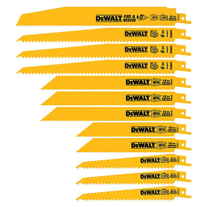 DEWALT Hojas de sierra alternativas, juego bimetálico con funda, 12 piezas (DW4892)