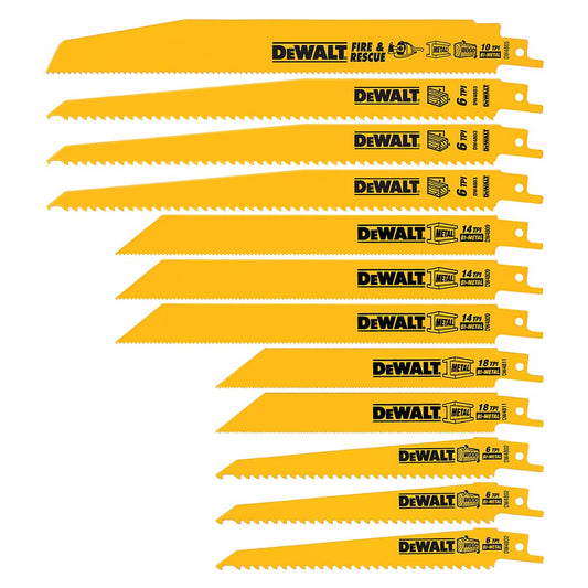 DEWALT Hojas de sierra alternativas, juego bimetálico con funda, 12 piezas (DW4892)