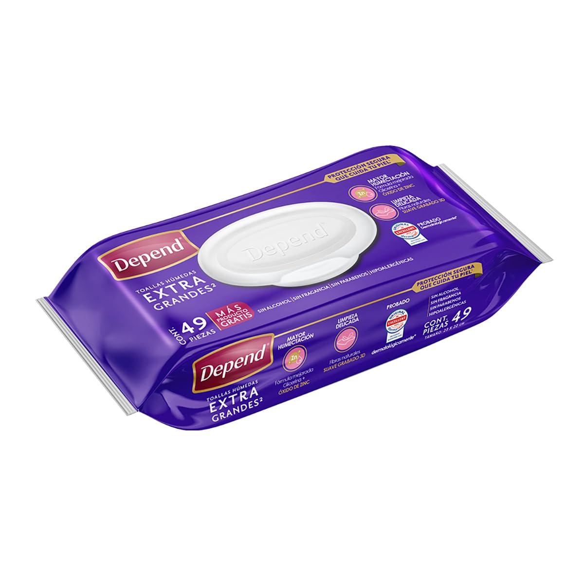 Depend Toallas Húmedas para Incontinencia, Caja con 756 toallas (18 paquetes de 49 toallas c/u), hipoalergénicas, extra grandes y sin alcohol