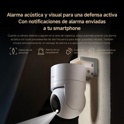 XIAOMI Outdoor Camera CW300, Cámara Exterior con resolución 2560p, IP66 | Detección Personas por IA, Visión Nocturna, 360grados, Blanco