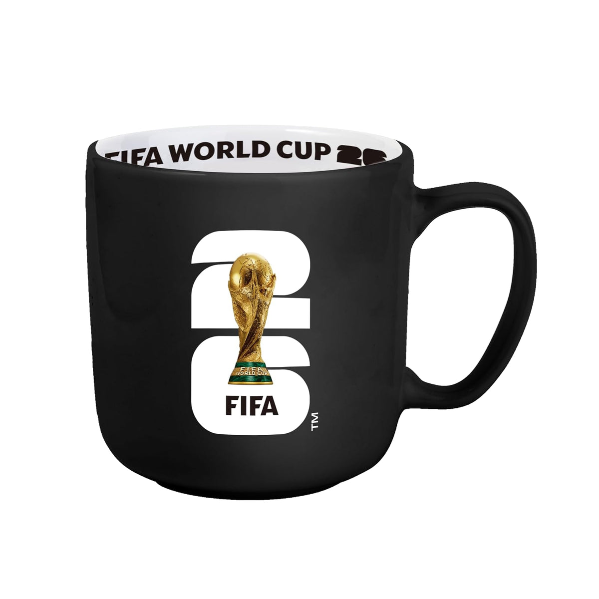 HONAV Taza de la Copa Mundial de la FIFA 2026 Negra de 15oz con Raya – Taza de Cerámica Duradera con Aspecto de Raya Icónica – Regalo Ideal para Fans del Fútbol y Coleccionistas