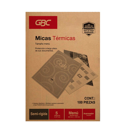 GBC Mica Térmica Semi-Rígida Menú 5 mil 100 piezas