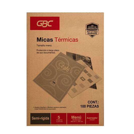 GBC Mica Térmica Semi-Rígida Menú 5 mil 100 piezas