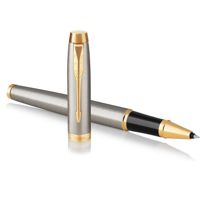 Parker IM Instrumento de Escritura Punta Fina - Gris (Brushed Metal and Gold) - Roller