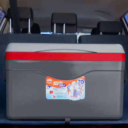 Hielera Portátil 50 L (53 QT) para 70 Latas Color Gris Lava Cooler