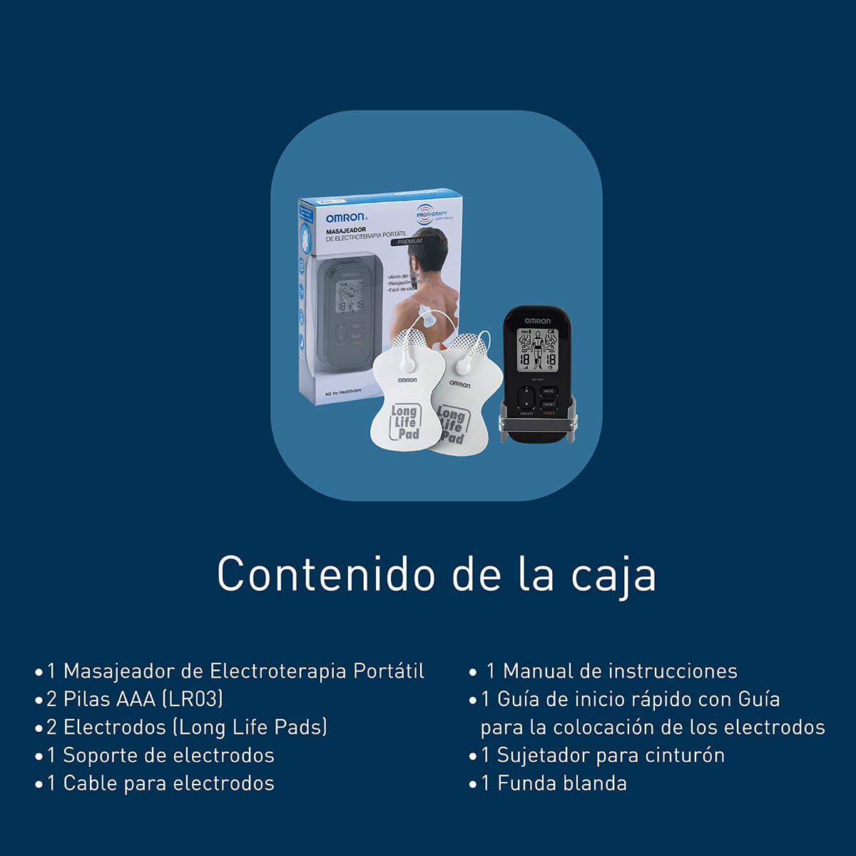 OMRON Masajeador de electroterapia portátil HV-F021 con 3 modos de masaje y 6 modos de tratamiento