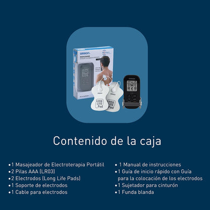 OMRON Masajeador de electroterapia portátil HV-F021 con 3 modos de masaje y 6 modos de tratamiento