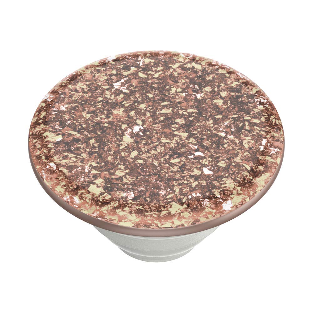 PopSockets - Empuñadura para teléfono con Soporte expandible, Purpurina, Confeti de Aluminio, Oro Rosa