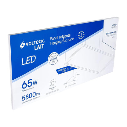 Volteck Lait COL-402LN, Panel delgado colgante de LED 65 W 60 x 120 cm luz neutra