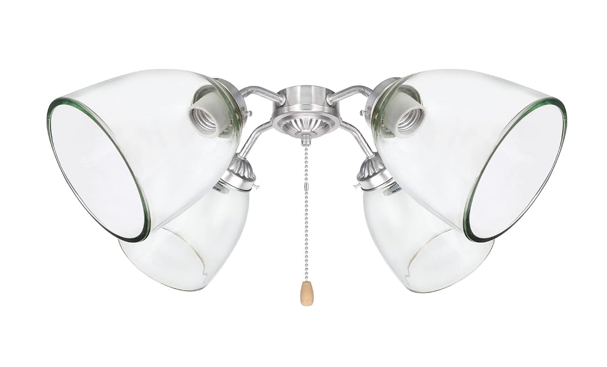 Aspen Creative Clear 23073-4 Transitional Style Replacement Glass Shade, 2-1/8" Fitter Size, 5-1/2" high x 4-5/8" Diameter, 4 Pack