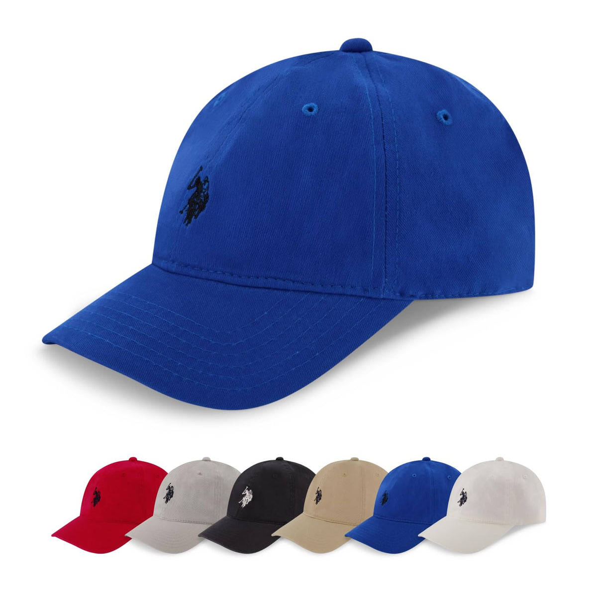 U.S. Polo Assn. U.s. Polo Assn. Gorra de béisbol Ajustable de Sarga de algodón Lavado para Hombre con Logotipo de Pony y ala Curvada Gorra de béisbol para para Hombre - Azul Real - Talla Única
