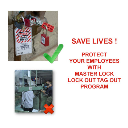 Master Lock 453L Lockout Tagout Cubierta de control de enchufe y polipasto de gran tamaño