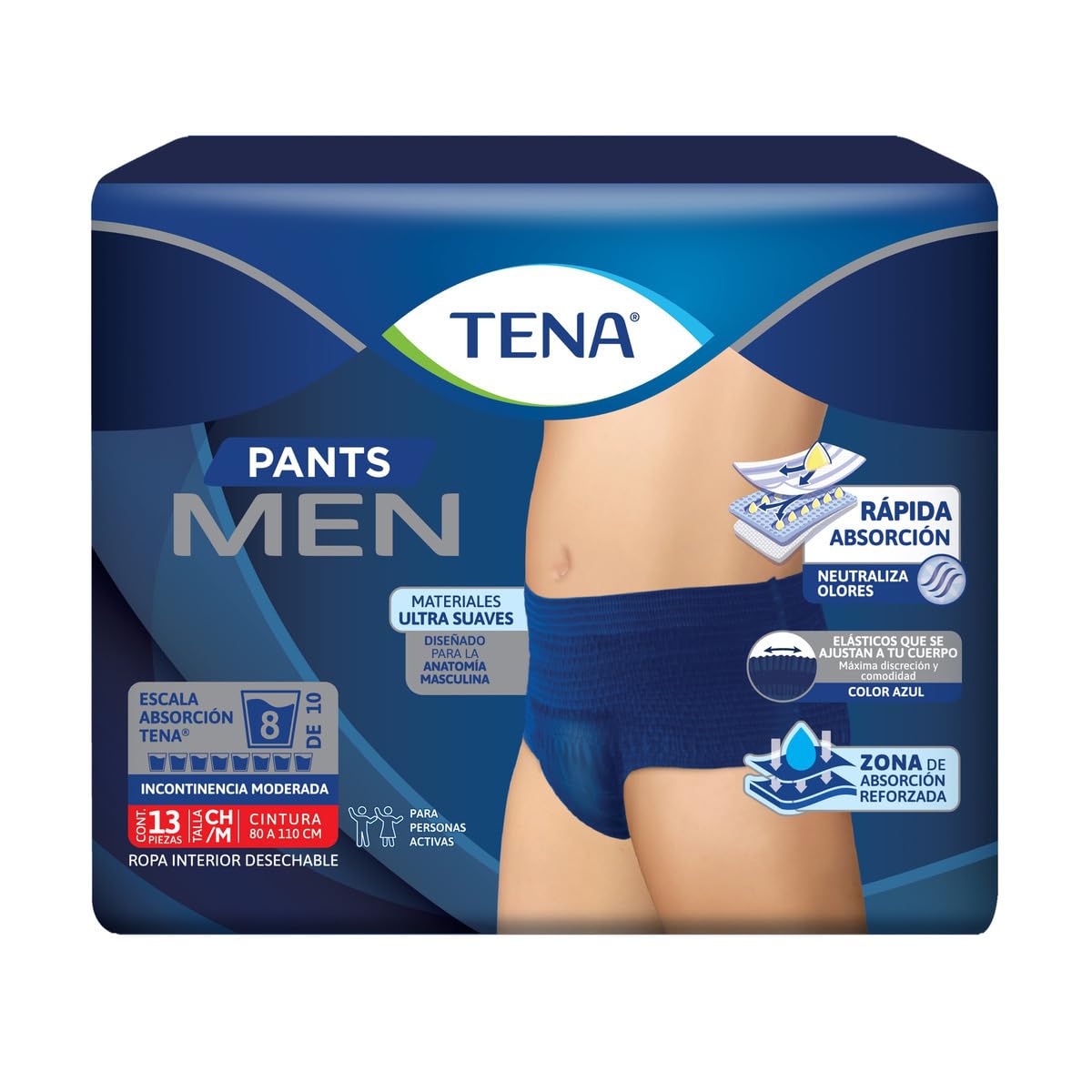 TENA Ropa Interior Desechable Pants Men Talla: CH/M 13 piezas