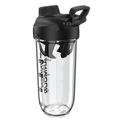 Under Armour UA Clarity - Botella mezcladora de 709.765 ml, transparente, color negro, OSFA
