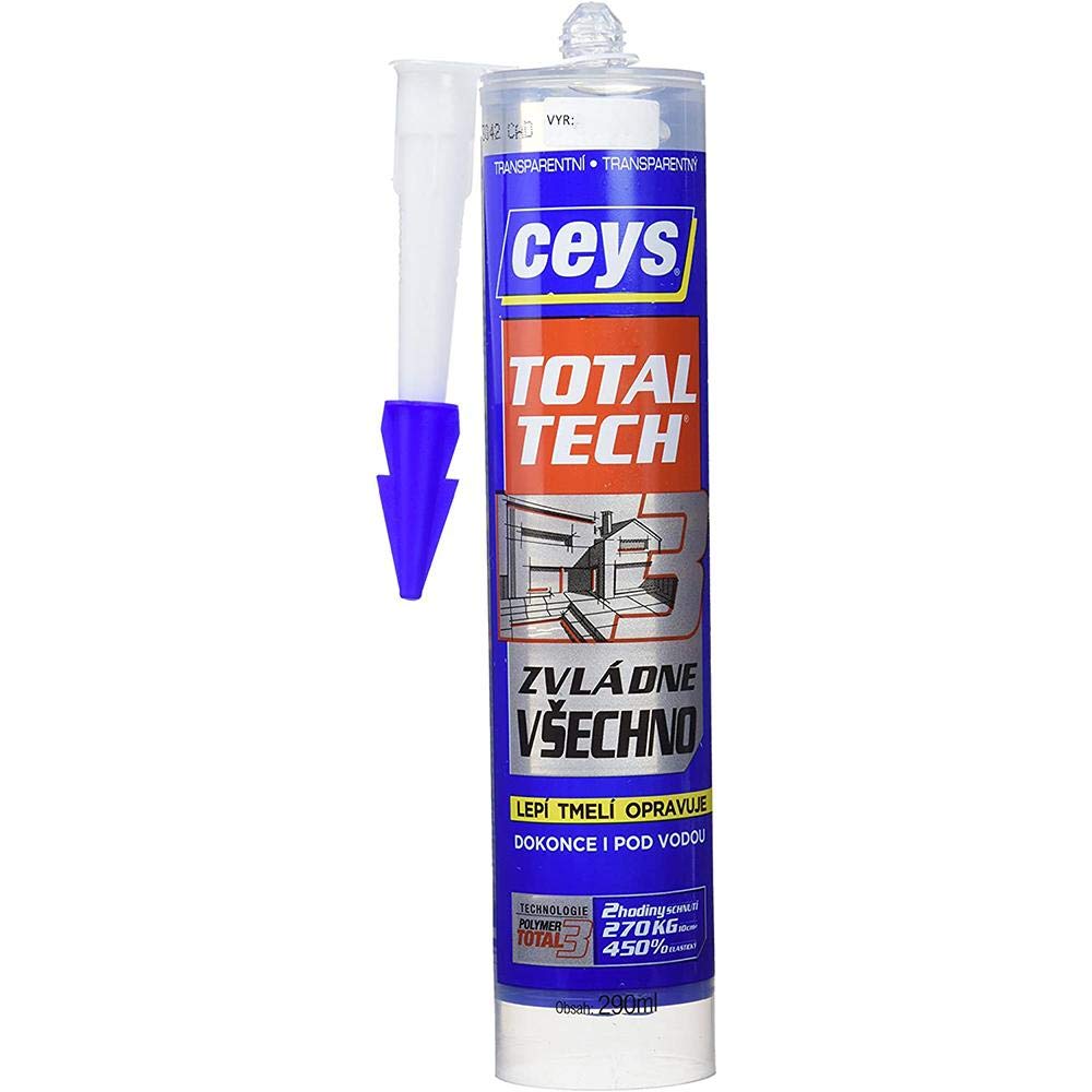 Ceys Adhesivo Sellador profesional transparente, pega, sella y repara, incluso bajo el agua,290 ml