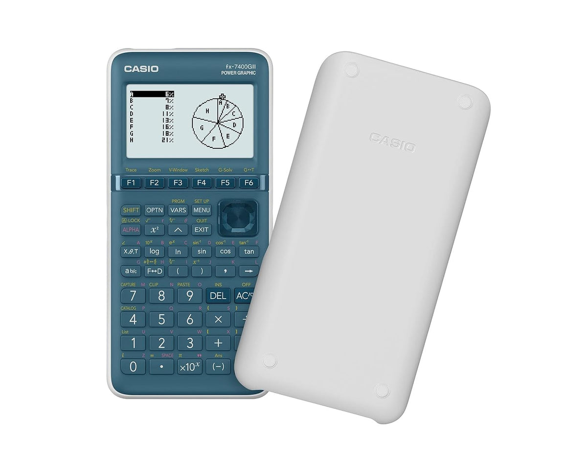 Casio Calculadora Graficadora fx‑7400GIII, Color Verde, +2100 Funciones, Solar y Batería, Nivel Preparatoria