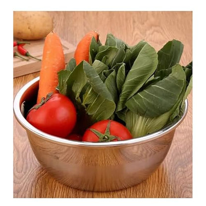Aleissi | Bowl, Ensaladera, Tazón de Acero Inoxidable Grande de 30cm x 12cm, Ideal para Ensaladas, Mezclar y Batir