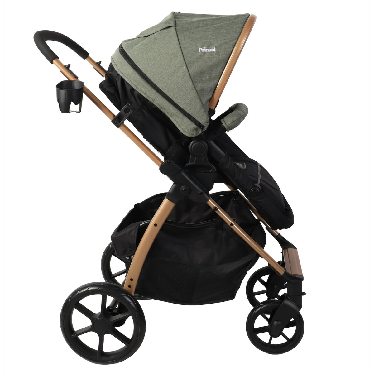 PRINSEL | Carriola y Autoasiento para Bebé | Carreola y Sistemas de Viaje/Paseo | Prima LX | Verde | De 0 Meses a 3 Años, Hasta 18 kg, Asiento Reversible, Con Portabebé, Respaldo Ajustable | Artículos para Bebés - Recién Nacido