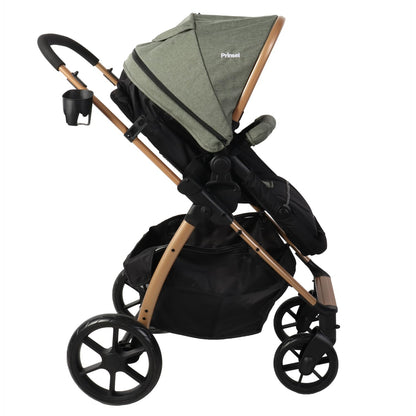 PRINSEL | Carriola y Autoasiento para Bebé | Carreola y Sistemas de Viaje/Paseo | Prima LX | Verde | De 0 Meses a 3 Años, Hasta 18 kg, Asiento Reversible, Con Portabebé, Respaldo Ajustable | Artículos para Bebés - Recién Nacido