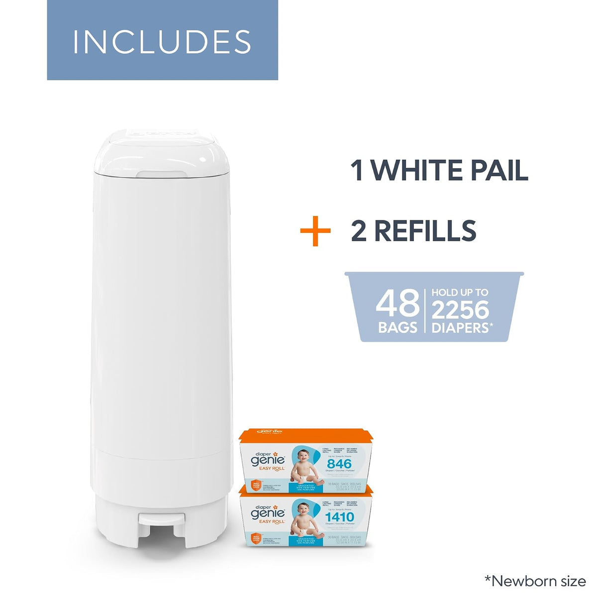 Set de regalo Diaper Genie Signature | Incluye 2 recambios Easy Roll para un total de 48 bolsas