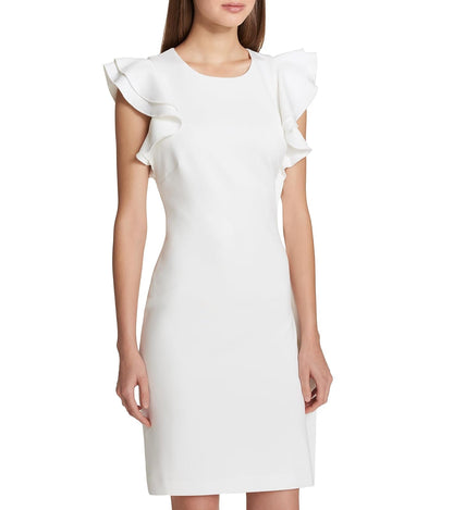 Tommy Hilfiger Vestido de Buceo con Mangas voladas Vestido para Mujer