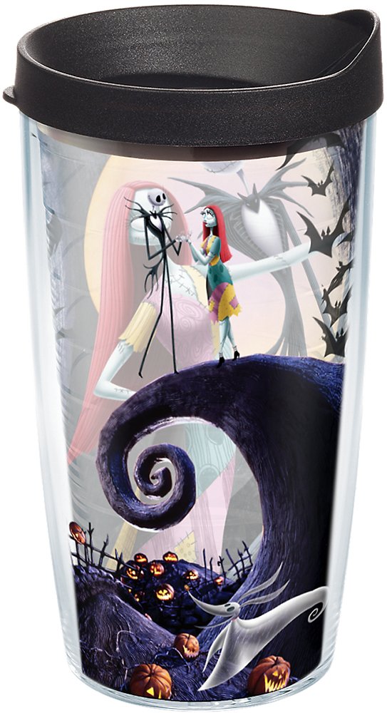 Tervis Vaso con Tapa Disney Pesadilla antes de Navidad, Negro - 16 fl oz - 16 fl oz