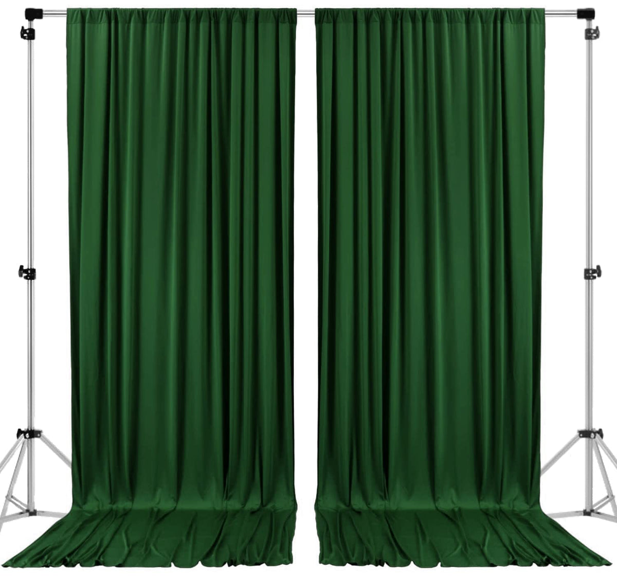 AK TRADING CO. Cortinas de telón de Fondo de poliéster IFR de 10 x 8 pies, Paneles de Cortinas con Bolsillos para Barra, decoración de Ventana para el hogar, Color Verde Cazador