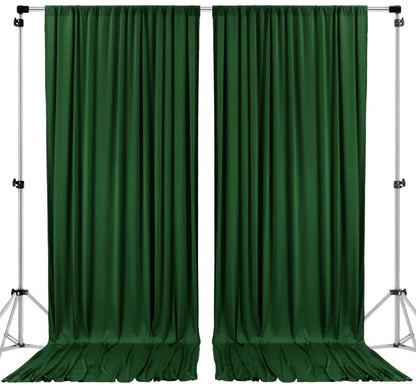 AK TRADING CO. Cortinas de telón de Fondo de poliéster IFR de 10 x 8 pies, Paneles de Cortinas con Bolsillos para Barra, decoración de Ventana para el hogar, Color Verde Cazador